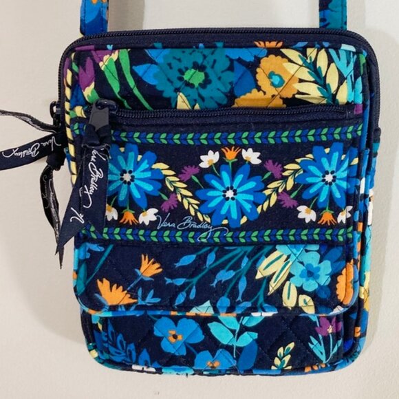Vera Bradley Bag Midnight Blues Purse Crossbody Quilted Mini Hipster - Picture 8 of 9